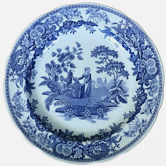 Spode Blue Room Georgian Plates The Girl at Well 10.5 pulgada