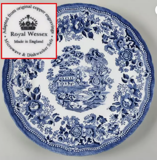 Royal Wessex Dinner Plate Tonquin Blue ni Churchill 10 pulgada