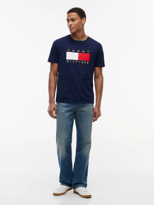 Tommy Hilfiger Men's Big Flag Logo T-Shirt in Light Navy