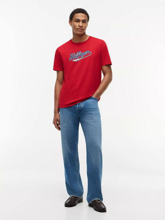 Tommy Hilfiger Hilfiger Baseball Logo T-Shirt in Primary Red