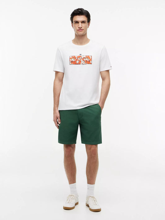 Tommy Hilfiger Men's Tropical Floral Logo T-Shirt in Optic White