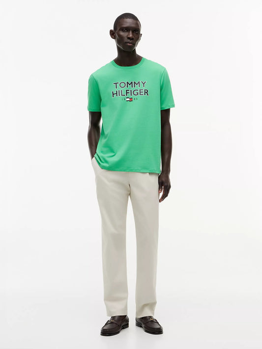 Tommy Hilfiger Men's Bold Tommy 1985 Logo T-Shirt in Lush Green