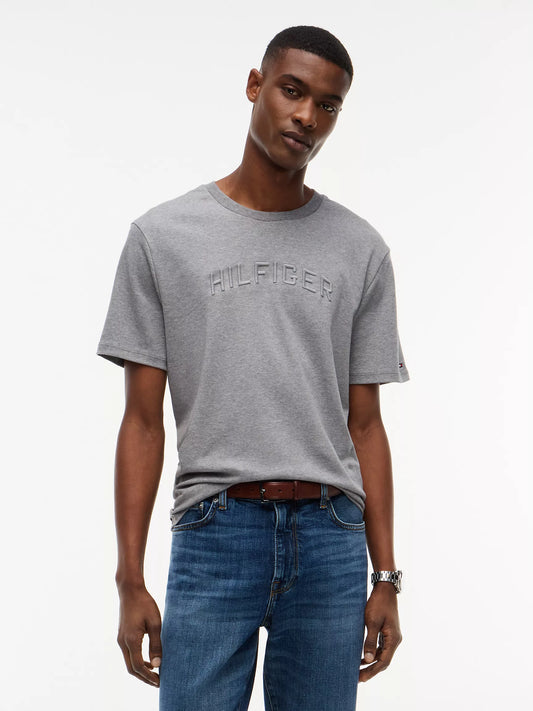 Tommy Hilfiger Men's Embroidered Arch Logo T-Shirt in B25 Grey Heather