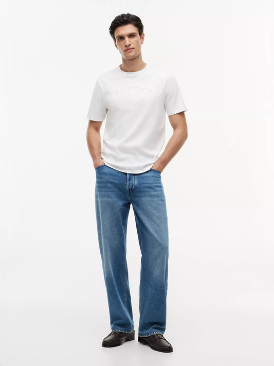 Tommy Hilfiger Men's Embroidered Arch Logo T-Shirt in Optic White