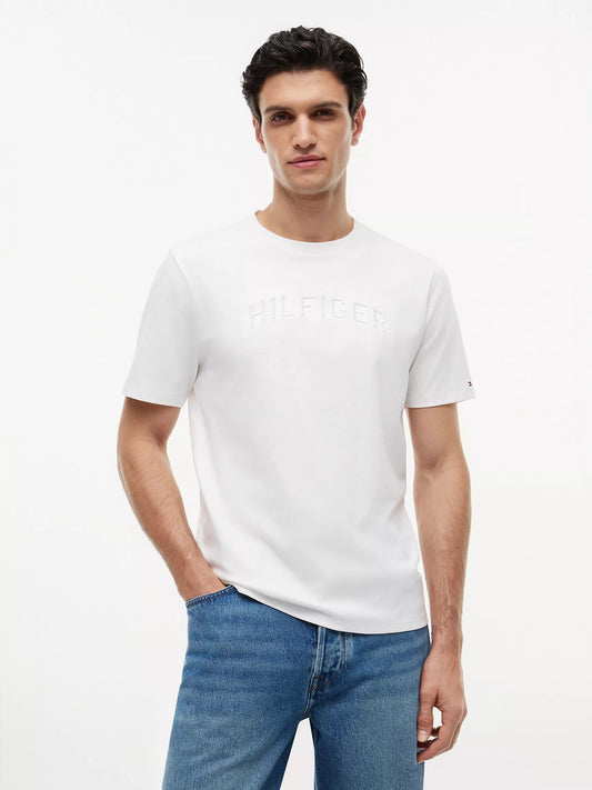 Tommy Hilfiger Men's Embroidered Arch Logo T-Shirt in Optic White
