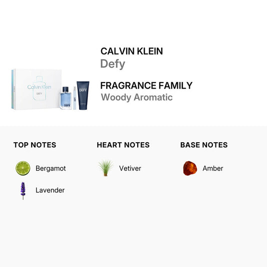 Calvin Klein Men's Defy Gift Set (EDT 100ml + EDT 10ml + Hair and Body Wash 100ml)