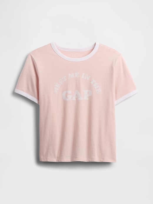 Gap Shrunken Ringer Graphic T-Shirt - Misty Rose
