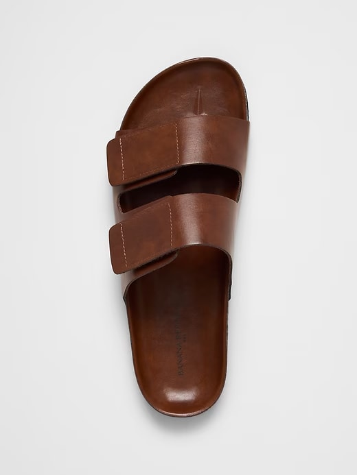 Banana Republic Vegan Leather Double Strap Sandal - Cognac