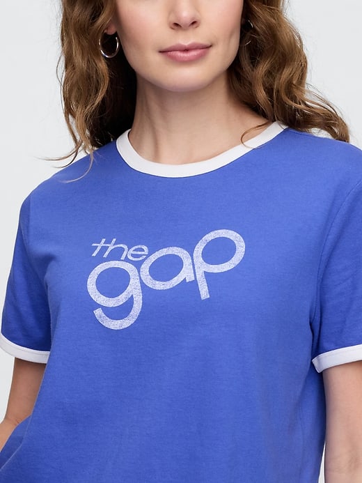 Gap Shrunken Ringer Graphic T-Shirt - Dazzling Blue