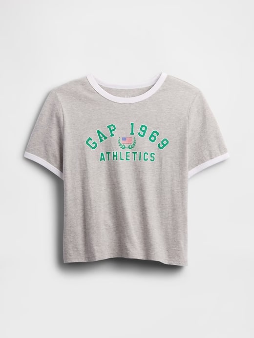 Gap Shrunken Ringer Graphic T-Shirt - Grey