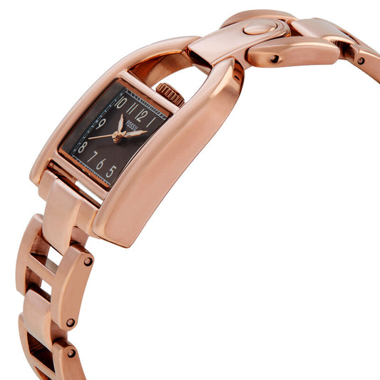 Fossil Harwell Quartz Brown Dial Ladies Watch (Item No. ES5328, Rose Gold-Tone)