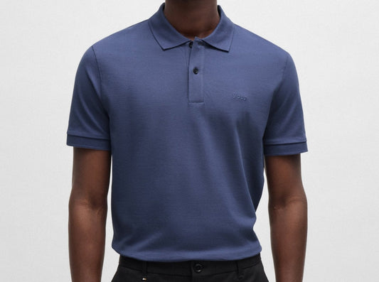 Hugo Boss Pallas Regular-Fit Polo Shirt in Cotton Dark Blue