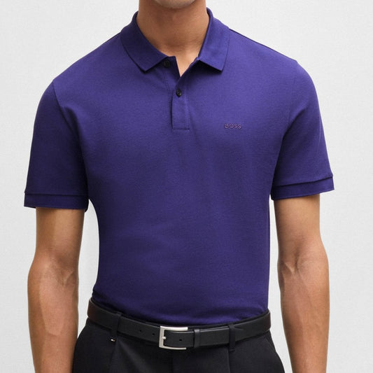 Hugo Boss Pallas Regular-Fit Polo Shirt in Cotton Dark Purple