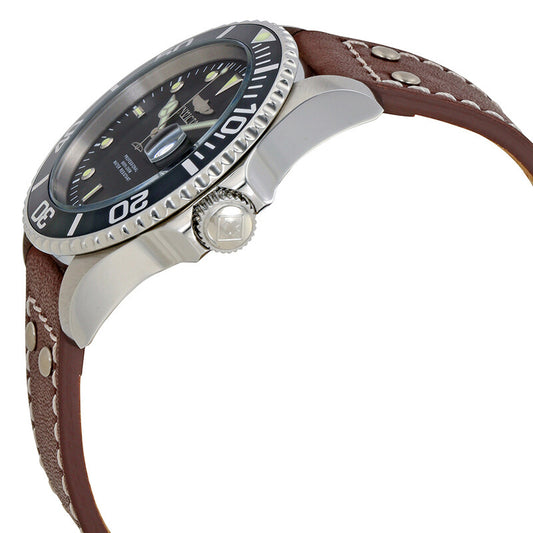 Invicta Pro Diver Black Dial Brown Leather Men's Watch (most commonly Model 22069)