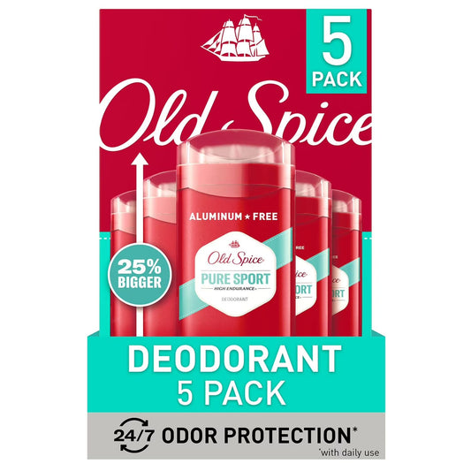 Old Spice High Endurance Deodorant, 48‑Hr. Protection, Pure Sport 3.0 oz, 5 pk