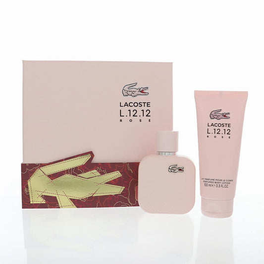 Lacoste Ladies L.12.12 Eau De Parfum Rose Body Lotion Gift Set