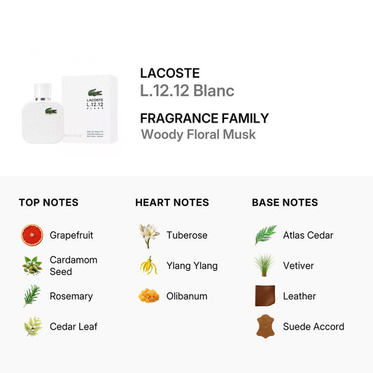 Lacoste Men's L1212 Blanc EDT 50ml