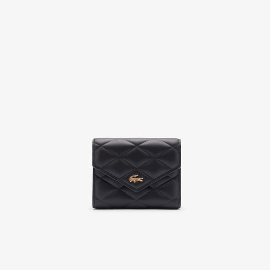 Lacoste Crocodelle Leather Billfold in Noir (Color Code 000)