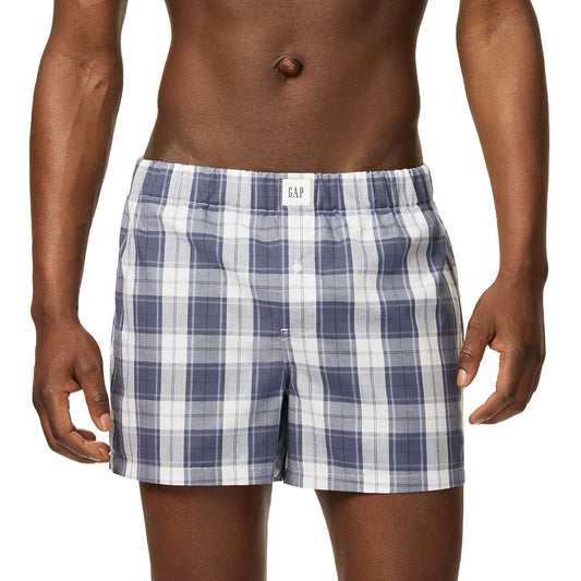 GapBody Men's 4-Pack Woven Boxer (Blue Pack)