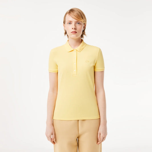 Lacoste Women's L.12.D Slim Fit Stretch Mini Piqué Polo Shirt (Yellow • 107)