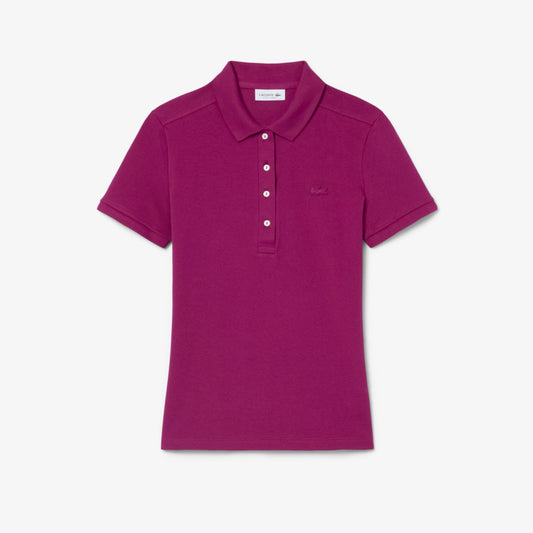 Lacoste Women's L.12.D Slim Fit Stretch Mini Piqué Polo Shirt (Rubine Red • JBD)