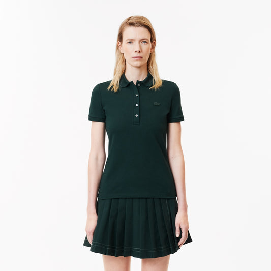 Lacoste Women's L.12.D Slim Fit Stretch Mini Piqué Polo Shirt Sinople • YZP