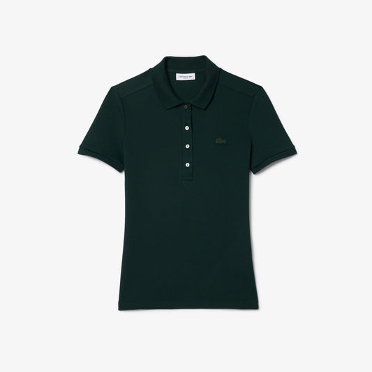 Lacoste Women's L.12.D Slim Fit Stretch Mini Piqué Polo Shirt Sinople • YZP