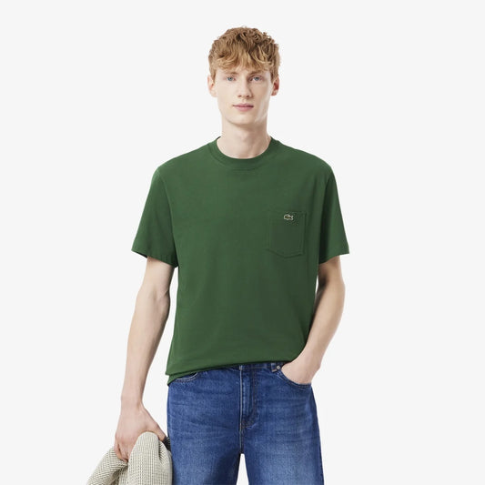 Lacoste Cotton T-shirt with Breast Pocket - Green • 132