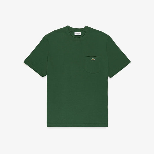 Lacoste Cotton T-shirt with Breast Pocket - Green • 132