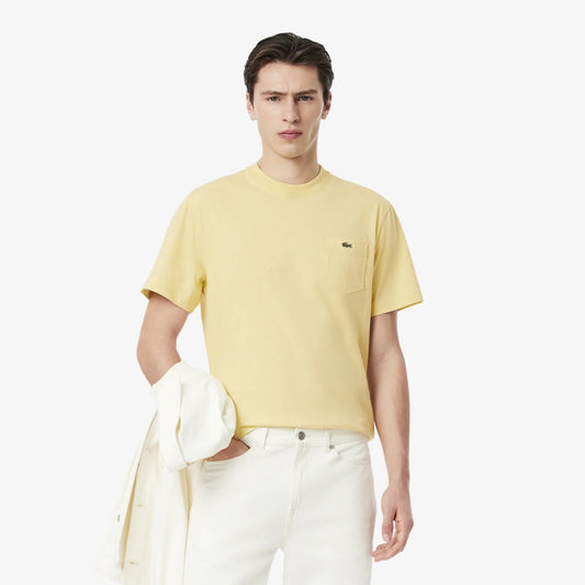 Lacoste Cotton T-shirt with Breast Pocket - Soleil Chine • I1C