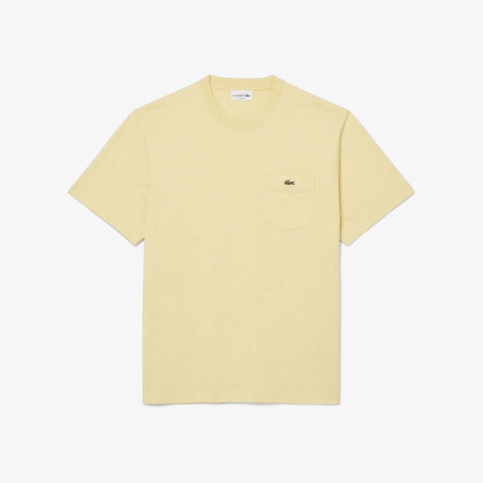 Lacoste Cotton T-shirt with Breast Pocket - Soleil Chine • I1C