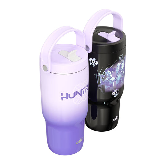 Zak Designs KPop 20oz Stainless Steel Sutton Flex Grip Siply Tumbler Set (2-Pack Huntrix Edition)