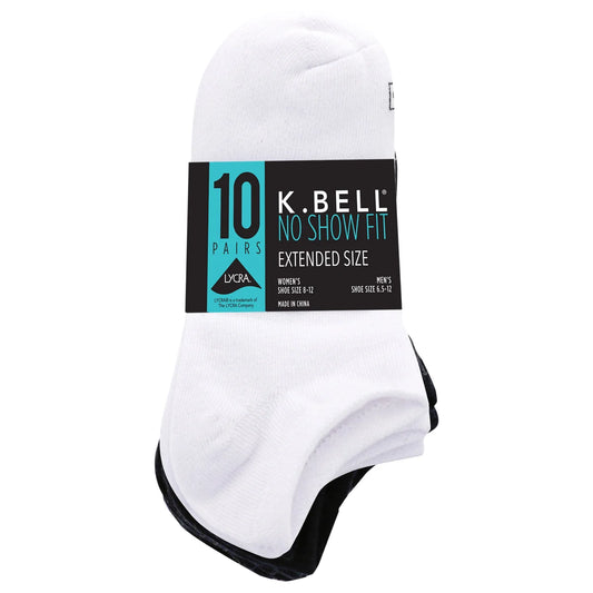 K Bell Women's No Show Sock, 10 pair