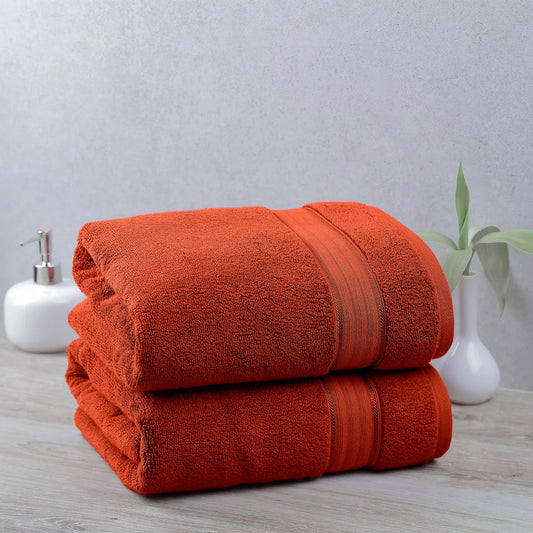 Purely Indulgent 100% Egyptian Cotton Towel Set - Orange