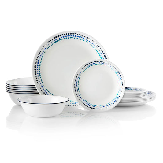 Corelle® Ocean Blues 18‑Piece Dinnerware Set (Service for 6)