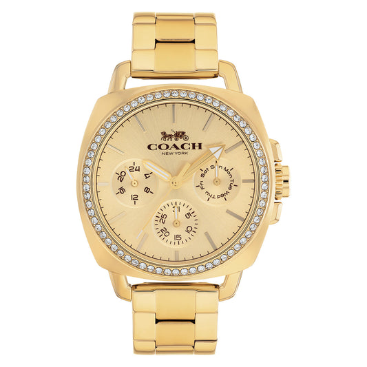 Coach Boyfriend Women’s Watch (42mm Gold-Toned Metallic with Index)