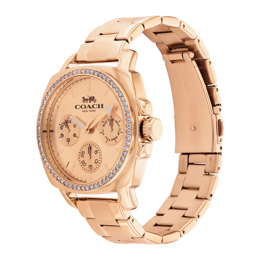 Coach Boyfriend Women’s Watch (42mm Rose Gold with Index)