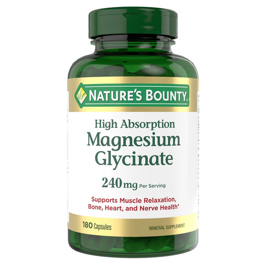 Instant Savings Nature's Bounty Magnesium Glycinate 240 mg, 180 Capsules