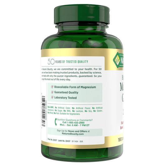 Instant Savings Nature's Bounty Magnesium Glycinate 240 mg, 180 Capsules