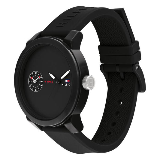 Tommy Hilfiger Men's Watch, 44mm in Black with Arabic Index