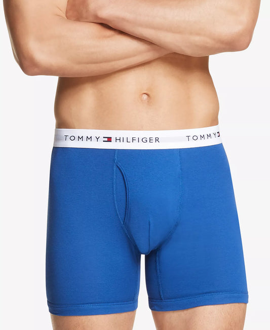 Tommy Hilfiger Men's 3-Pack Classic Cotton Boxer Briefs in Ink Blue