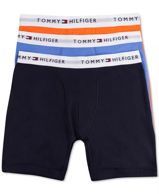 Tommy Hilfiger Men's 3-Pack Classic Cotton Boxer Briefs in Tangerine