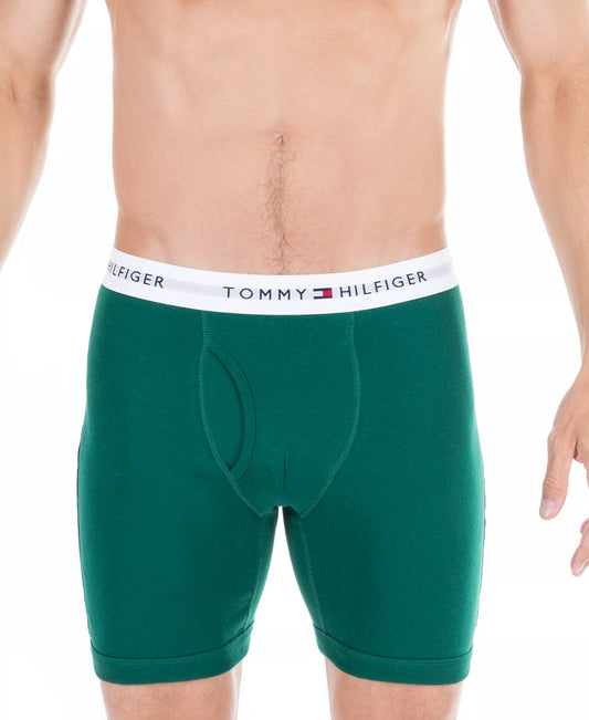 Tommy Hilfiger Men's 3-Pack Classic Cotton Boxer Briefs in Vibrant Royal