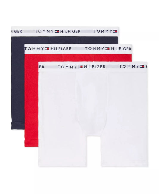Tommy Hilfiger Men's 3-Pack Classic Cotton Boxer Briefs in Mahogany