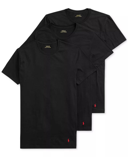 Polo Ralph Lauren Men’s 3-Pack Classic Undershirts in Polo Black