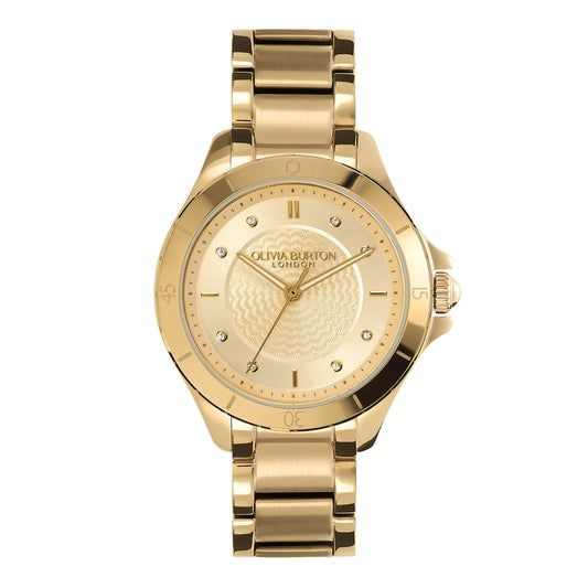 Olivia Burton Guilloché Women’s Watch, 36mm in Light Gold and Stone with Index