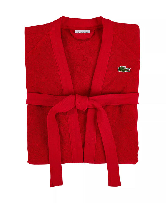 Lacoste Home Logo Patch 100% Cotton Piqué Bath Robe in Formula 1