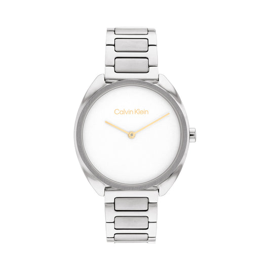 Calvin Klein Adorn Women's Watch (34mm, White Dial with Logo Design)
