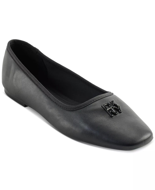 DKNY Women's Daine Square Toe Ballet Flat in Black