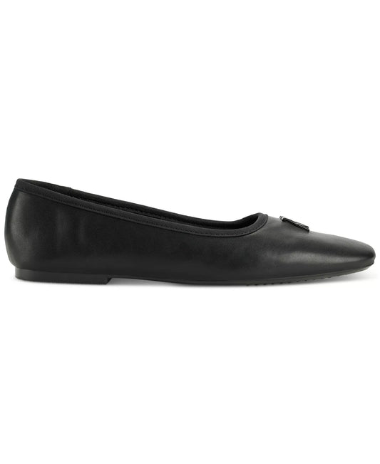 DKNY Women's Daine Square Toe Ballet Flat in Black